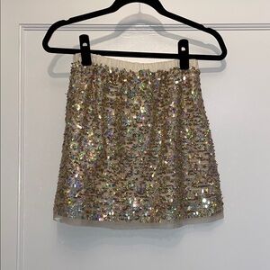 J. Crew Girls Size 12 Gold Sequin Skirt NWT